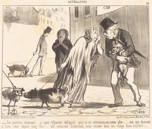 Ces pauvres animaux... n'se reconnaissent... plus... by Honoré Daumier, print, 1852