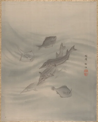 Fishes by Seki Shūkō, painting, 1890-1892
