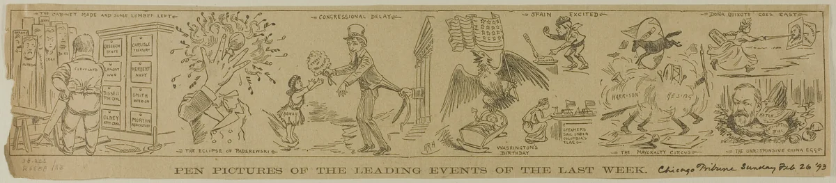 Pen Pictures of the Leading Events of the Last Week, from Chicago Tribune by H. R. H., print, 1893