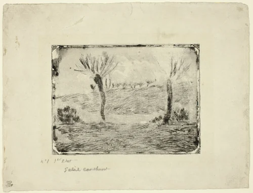 Setting Sun by Camille Pissarro, print, 1879