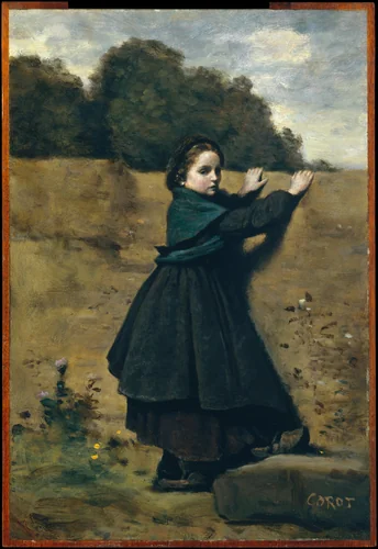 The Curious Little Girl by Camille Corot, painting, 1860-1864