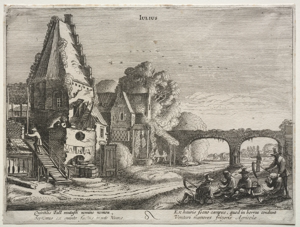 The Twelve Months: July by Jan van de Velde, print, 1608-1618