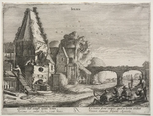 The Twelve Months: July by Jan van de Velde, print, 1608-1618
