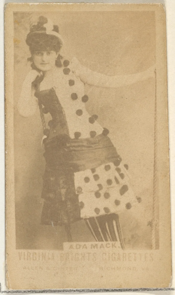 Ada Mack, from the Actors and Actresses series (N45, Type 1) for Virginia Brights Cigarettes by Allen & Ginter, photograph, 1885-1891
