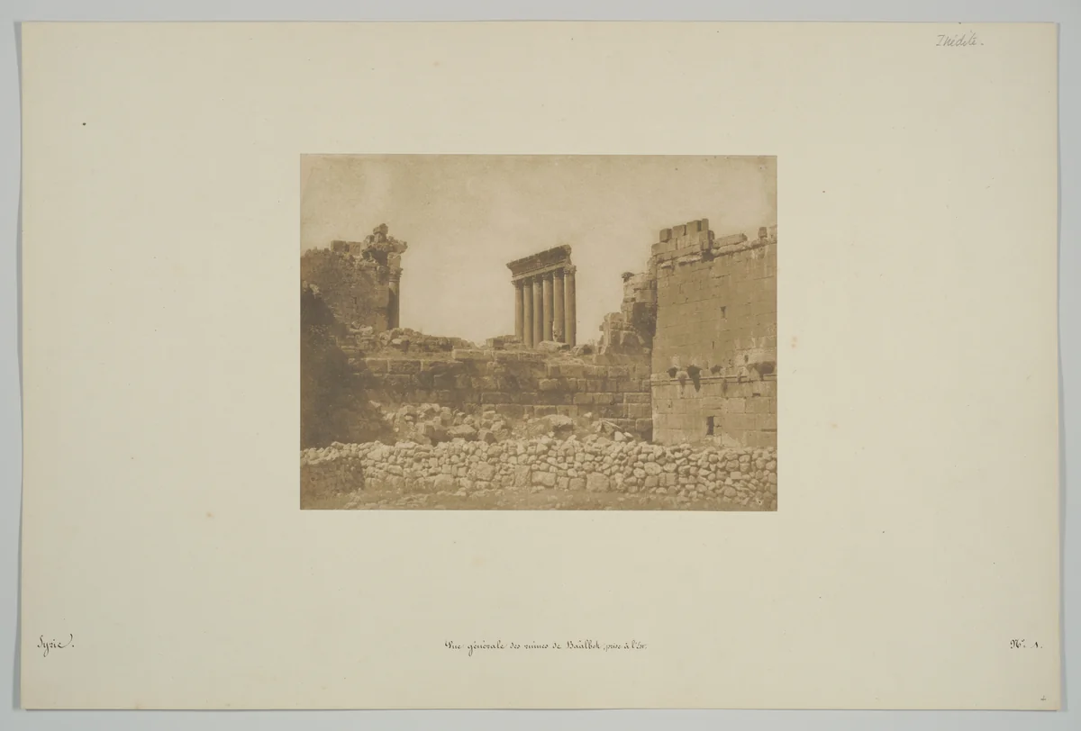 Vue générale des ruines de Baâlbek, prise à l'Est by Maxime Du Camp, photograph, 1850