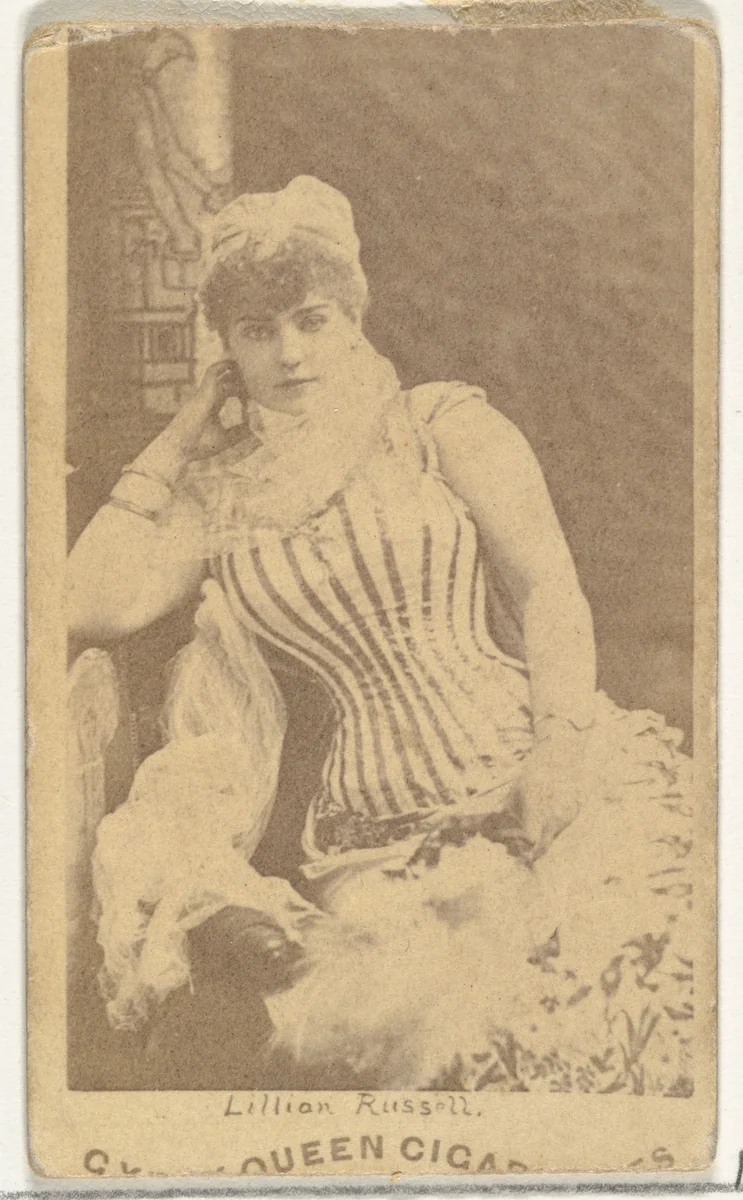 Lillian Russell, from the Actors and Actresses series (N171) for Gypsy Queen Cigarettes by Goodwin & Company, photograph, 1886-1890