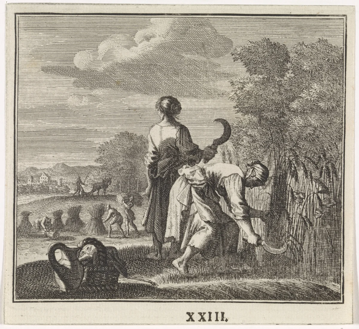 Embleem: graanveld by Caspar Luyken, print, 1700
