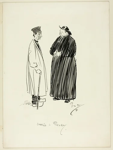 Sketch in Picardy by Philip May, drawing, 1895-1903