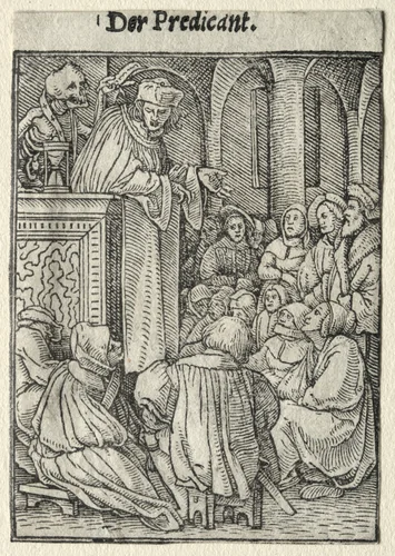 Dance of Death: The Preacher by Hans Holbein the Younger, print, 1521-1531