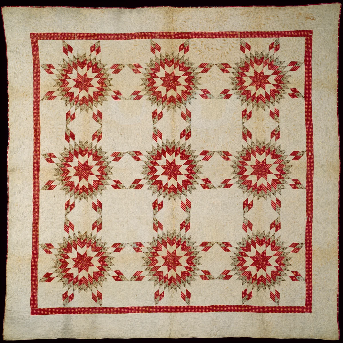 Bedcover (Sunburst Quilt) by Sidney Crane Hamilton, textile, 1850