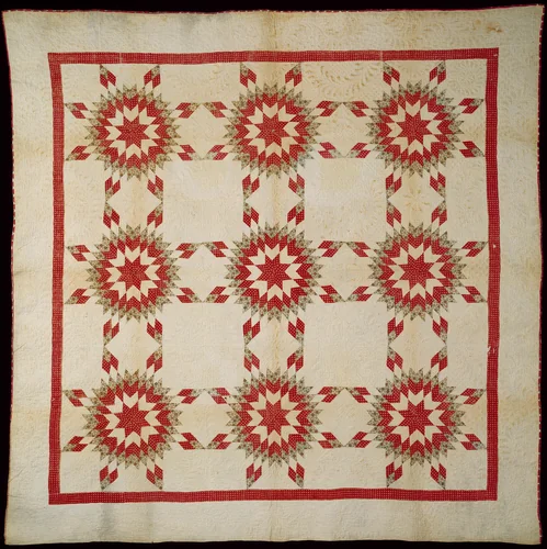 Bedcover (Sunburst Quilt) by Sidney Crane Hamilton, textile, 1850