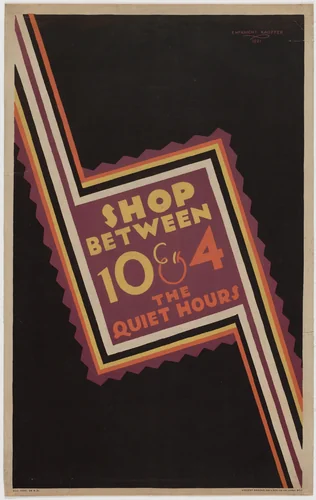 Shop Between 10 & 4, the Quiet Hours by E. McKnight Kauffer, design, 1921