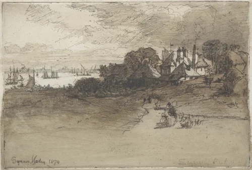 An Essex Farm by Francis Seymour-Haden, print, 1874