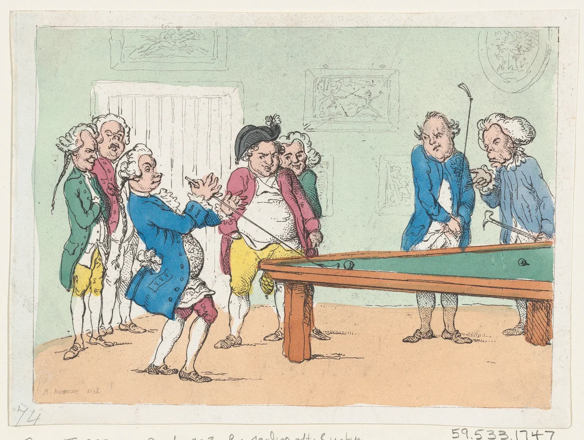 Billiards by Thomas Rowlandson, print, 1803
