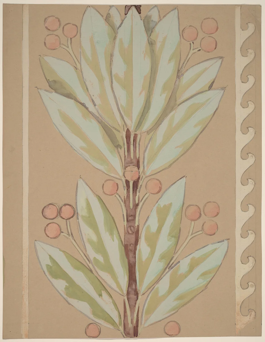 Study for a Border Design by Charles Sprague Pearce, drawing, 1890-1897