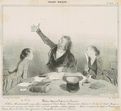 Robert Macaire professeur de français by Honoré Daumier, print, 1840