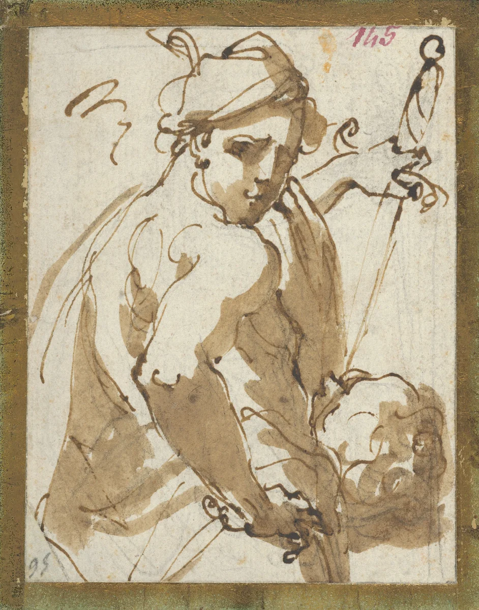 Judith with the Head of Holofernes by Ubaldo Gandolfi, drawing, 1728-1781