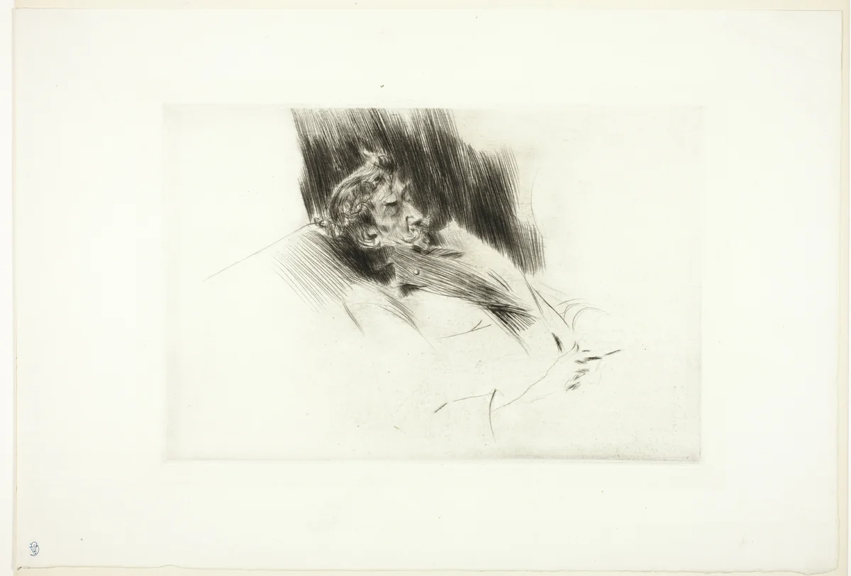 Whistler Asleep by Giovanni Boldini, print, 1897
