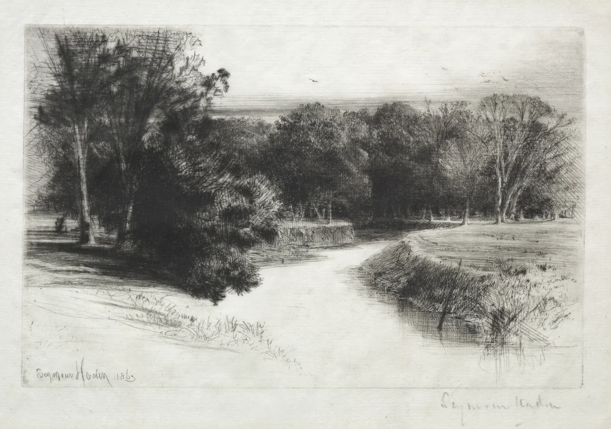 A Sunset in Ireland by Francis Seymour-Haden, print, 1863