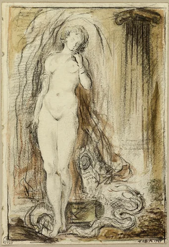 Pandora by Gabriel Jacques de Saint-Aubin, drawing, 1767-1780