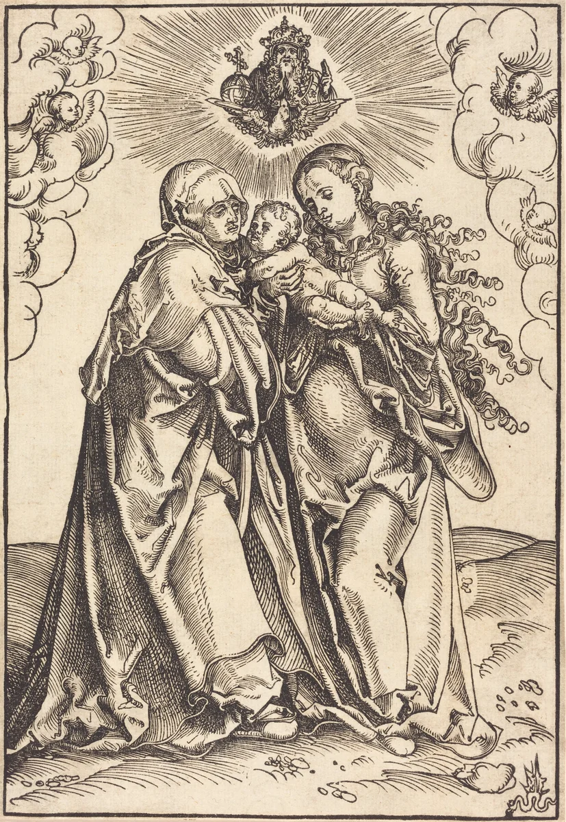 Saint Anne and the Virgin with the Child by Lucas Cranach, print, 1472-1553
