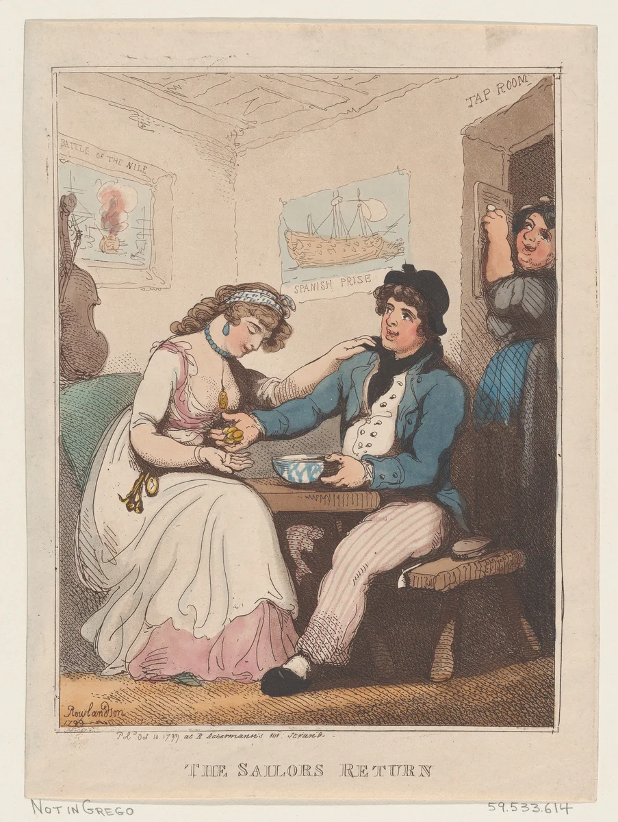 The Sailor's Return by Thomas Rowlandson, print, 1799