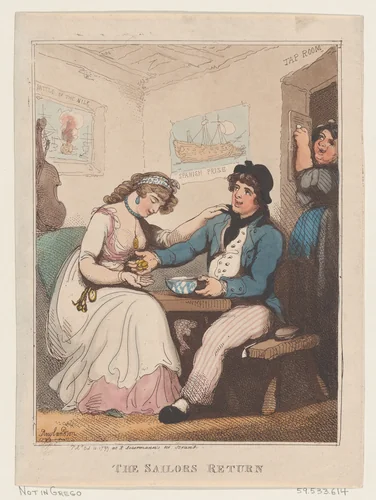 The Sailor's Return by Thomas Rowlandson, print, 1799