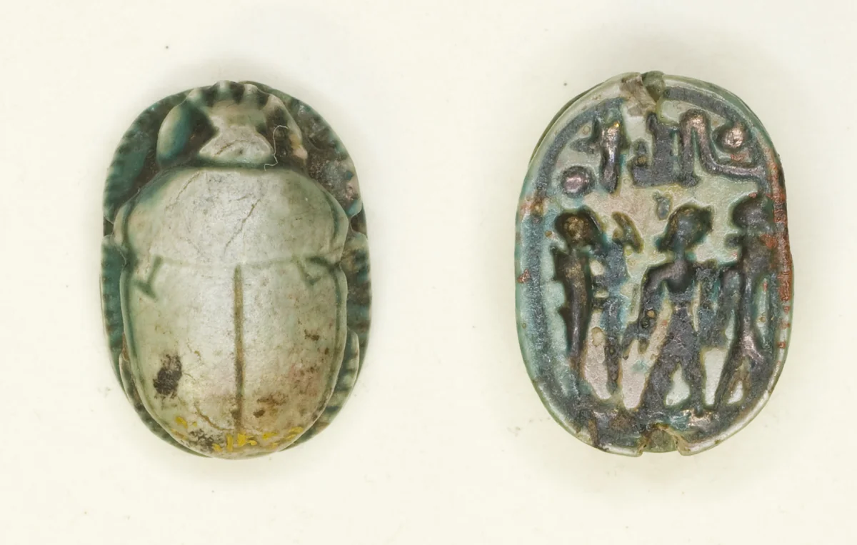 Scarab: The God Ptah with a Standing King and the Name of Usermaatra Setepenra (Ramesses II) by Egyptian, other, -1279--1213