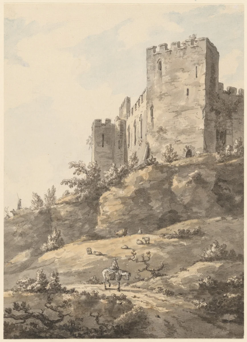Ludlow Castle, Shropshire by William Marlow, drawing, 1770-1779