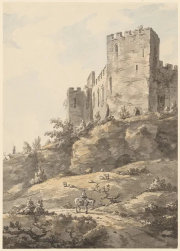 Ludlow Castle, Shropshire by William Marlow, drawing, 1770-1779