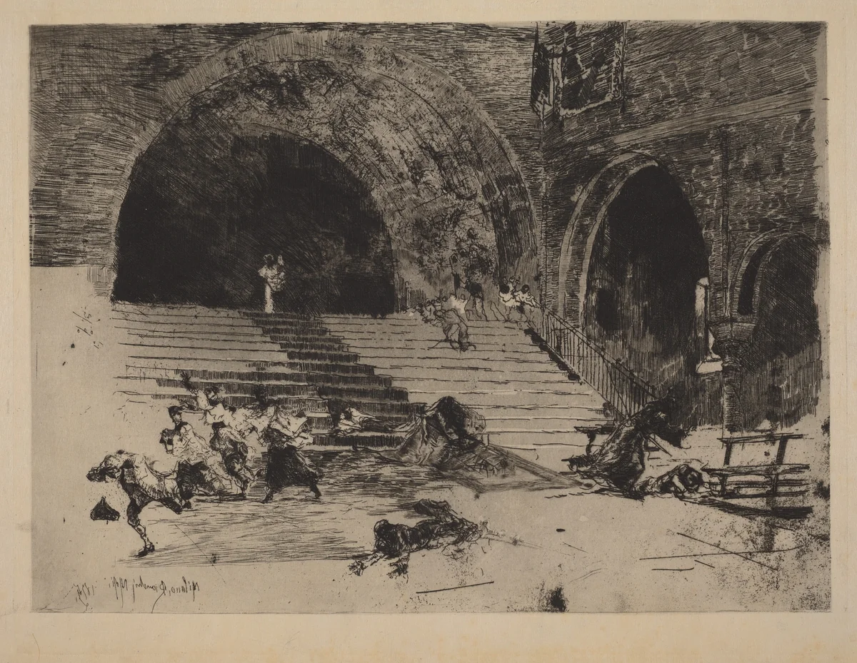 Un Miracle [A Miracle] by Mosè Bianchi, print, 1874