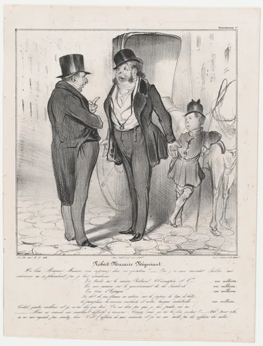Plate 27: Robert Macaire, merchant, from 'Caricaturana,' published in Les Robert Macaires by Honoré Daumier, print, 1838