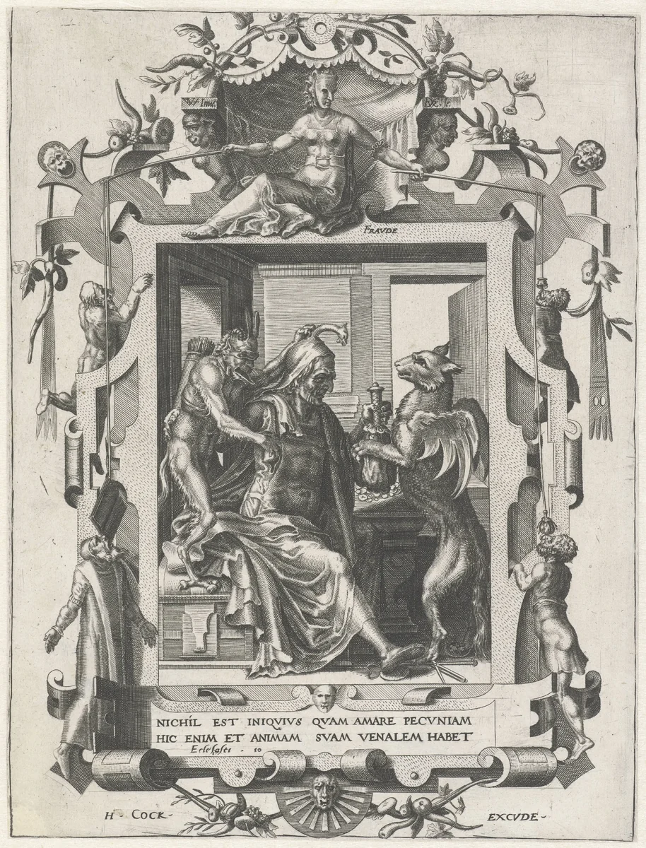 Dwaasheid van hebzucht en gierigheid by Unknown, print, 1532-1590