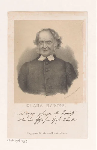 Portret van Claus Harms by anonymous, print, 1847-1865