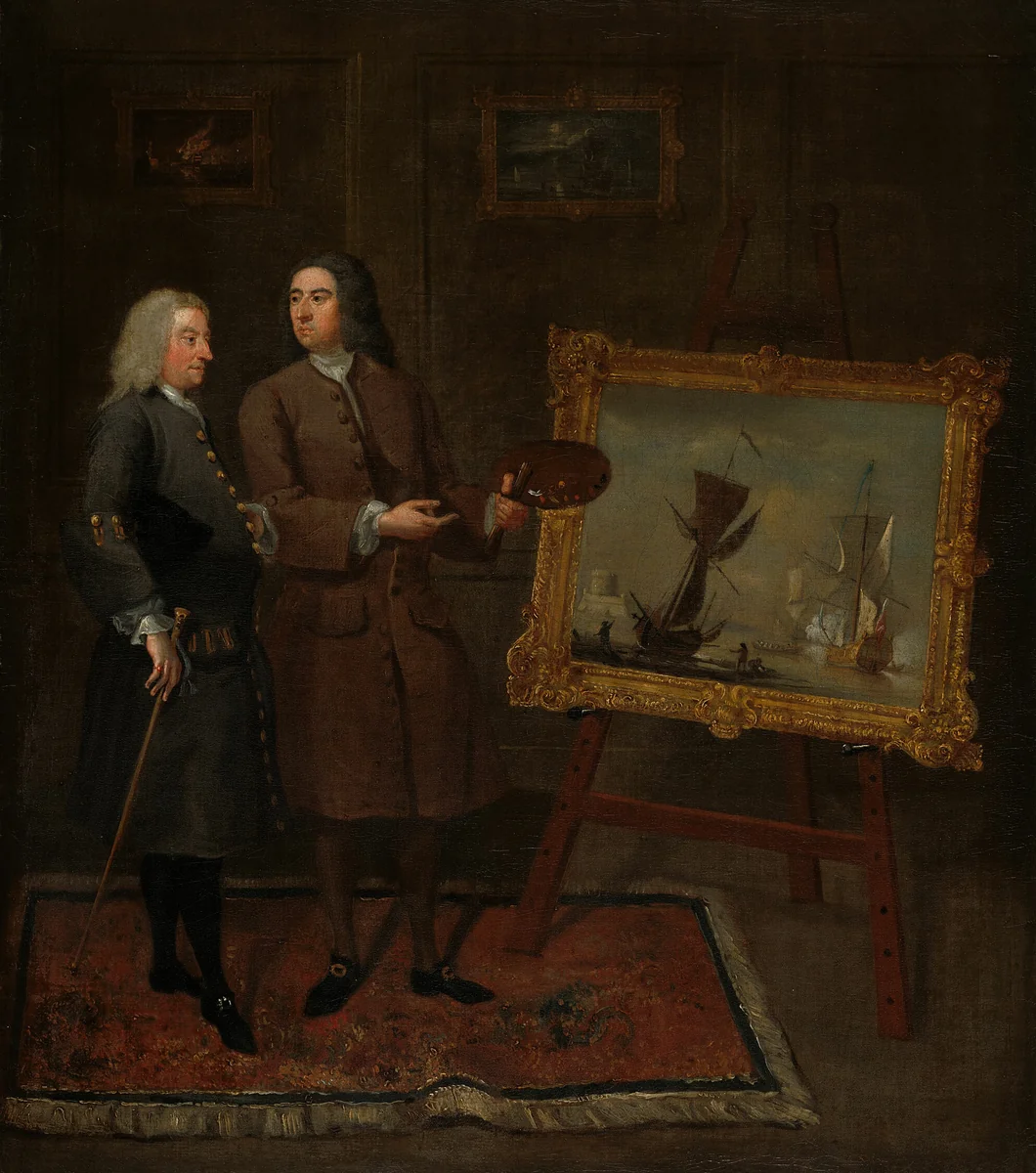 Thomas Walker and Peter Monamy by Gawen Hamilton, painting, 1730-1740