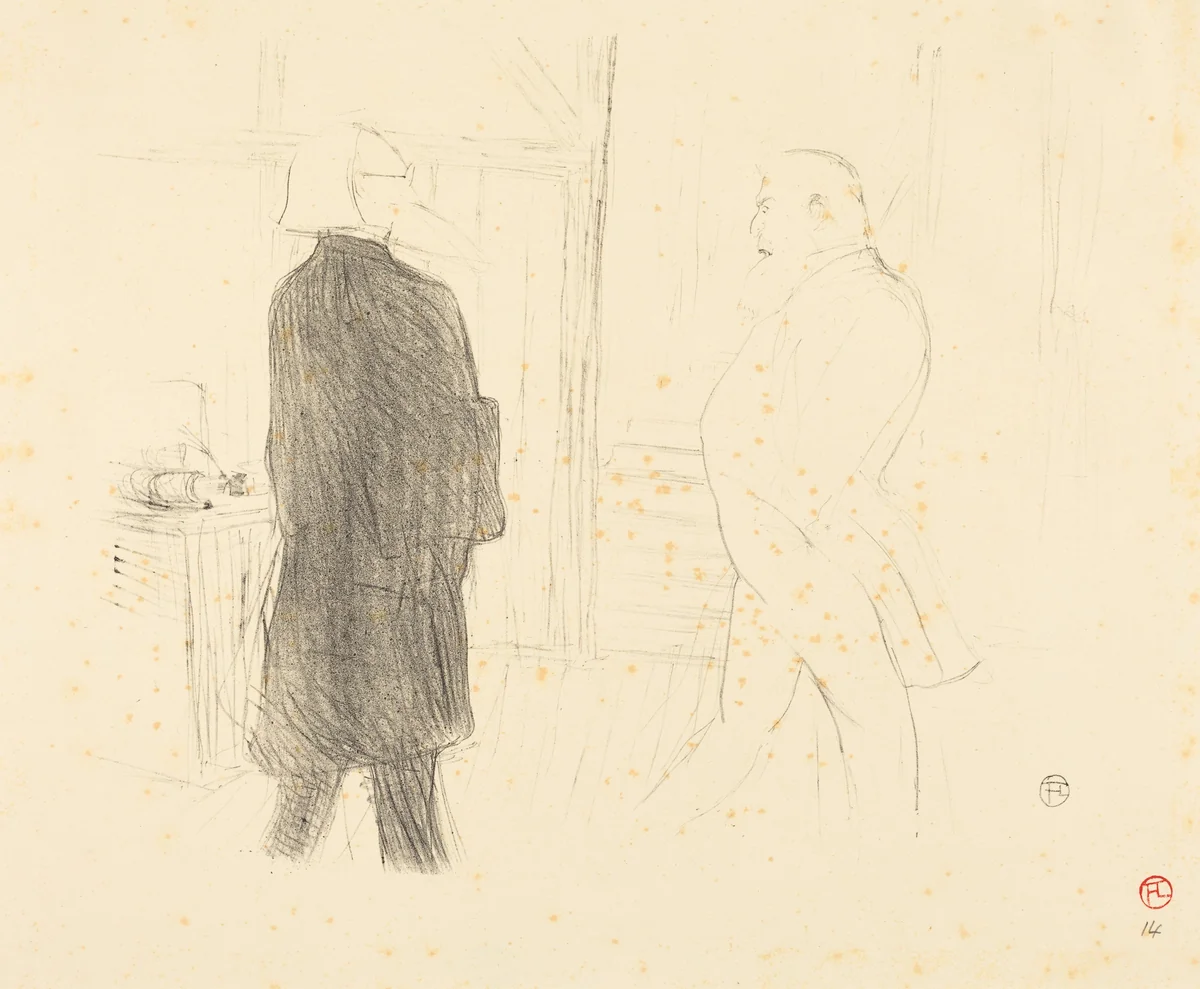 Antoine and Gémier in "Une Faillite" by Henri de Toulouse-Lautrec, print, 1894