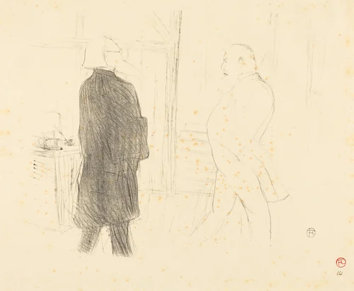 Antoine and Gémier in "Une Faillite" by Henri de Toulouse-Lautrec, print, 1894