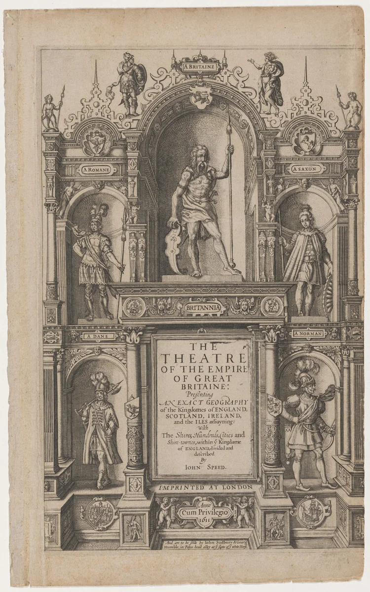 Title Page to An Exact Geography by John Speed by Unknown 19th Century, print, 1611