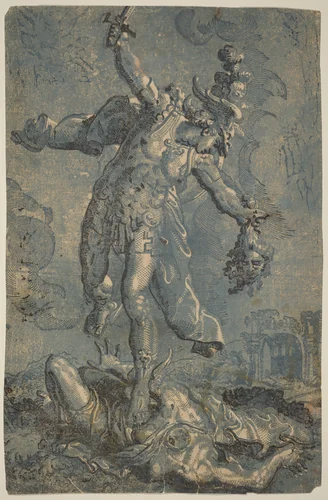 Perseus by Giovanni Gallo; Marco Pino, print, 1570-1580
