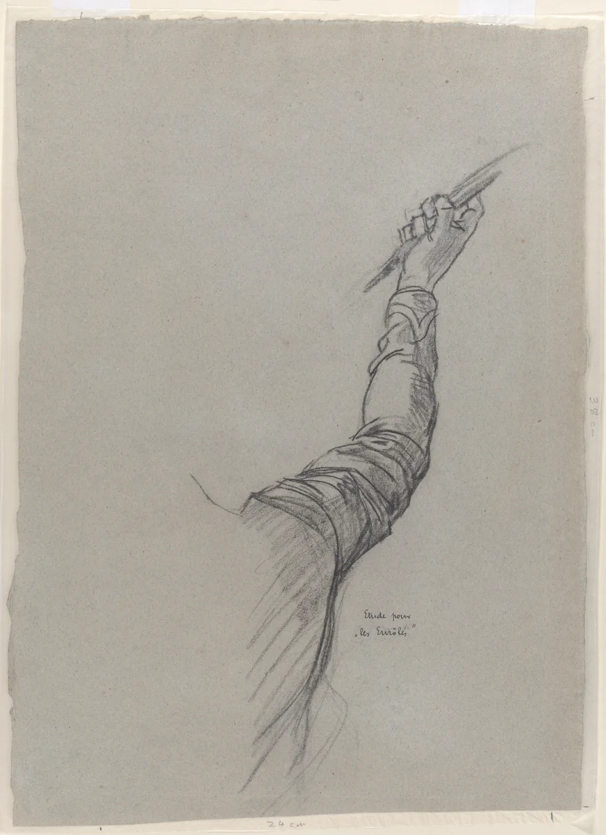 Study for “The Enrollment of the Volunteers of 1792” by Thomas Couture, drawing, 1848
