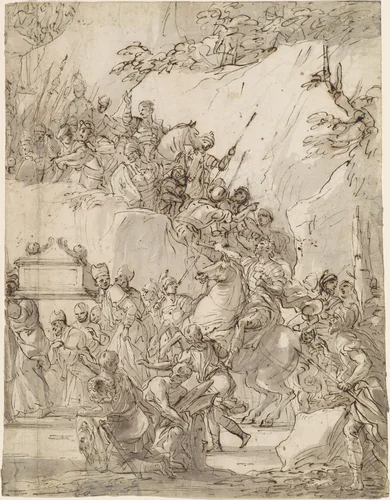 The Transport of the Ark of the Covenant by Nicola Malinconico, drawing, 1685-1695