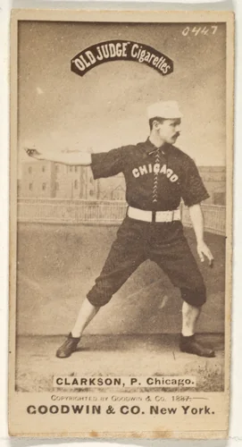Clarkson, Pitcher, Chicago, from the Old Judge series (N172) for Old Judge Cigarettes by Goodwin & Company, photograph, 1887