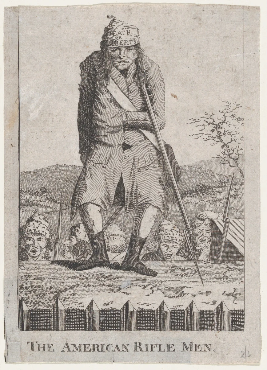 The American Rifle Men by anonymous, print, 1776