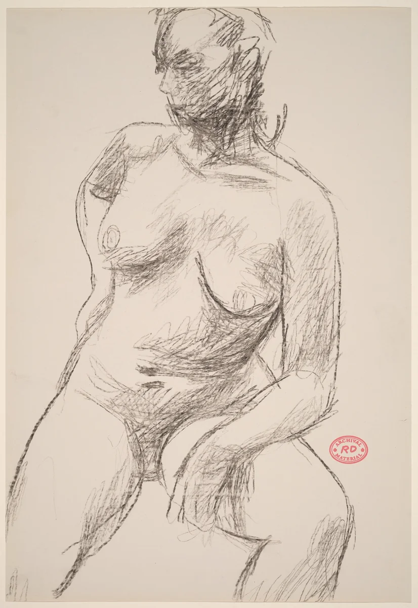 Untitled [nude turning and looking to her right] by Richard Diebenkorn, drawing, 1955-1967