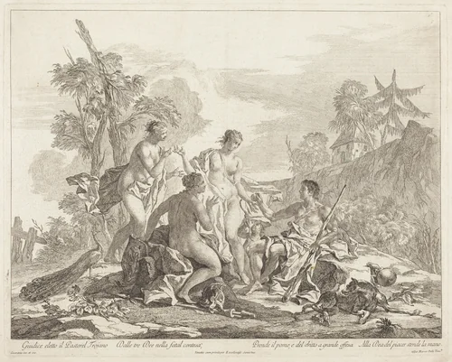 The Judgement of Paris by Jacopo Guarana, print, 1720-1808