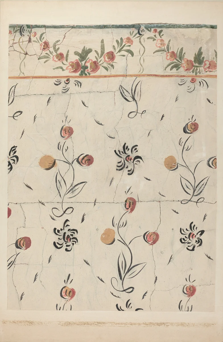 Hand Painted Wall (Detail) by John Collins, index of american design, 1938