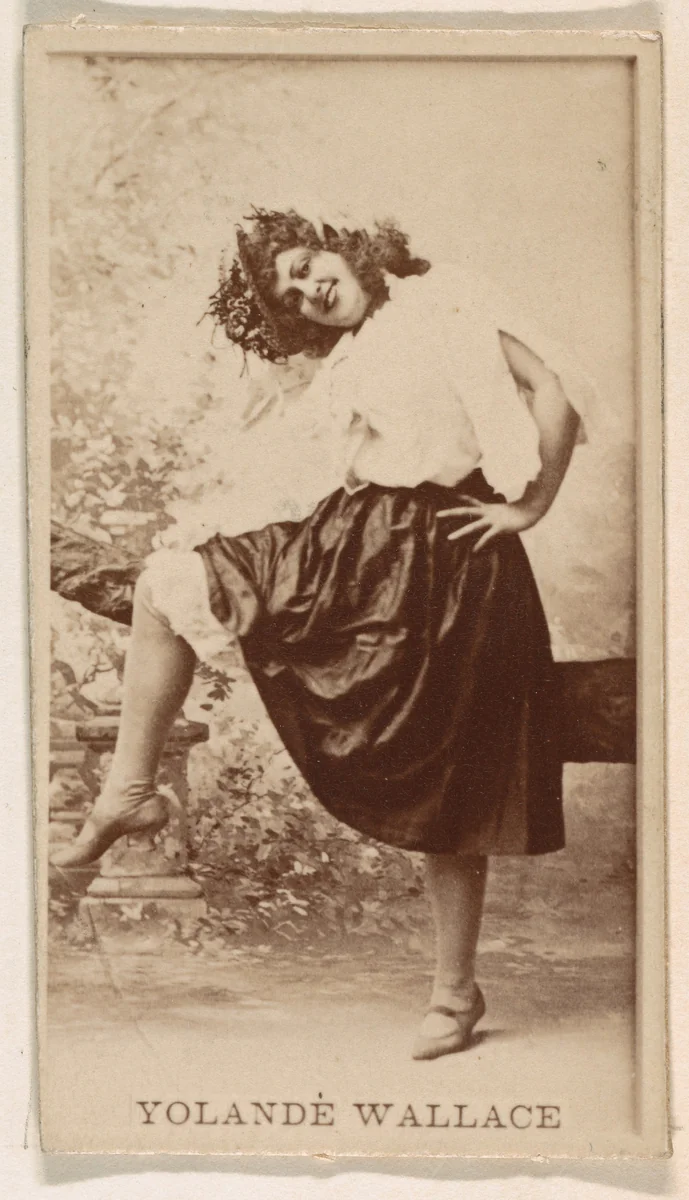 Yolande Wallace, from the Actresses series (N245) issued by Kinney Brothers to promote Sweet Caporal Cigarettes by Kinney Brothers Tobacco Company, photograph, 1890