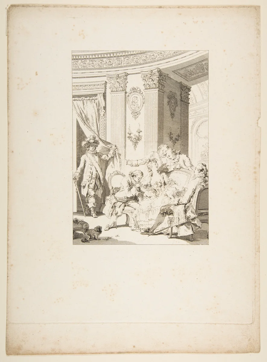 Le Mari Confesseur, from "Contes et nouvelles en vers par Jean de La Fontaine. A Paris, de l'imprimerie de P. Didot, l'an III de la République, 1795" by Jean-Baptiste Tilliard, print, 1790-1800