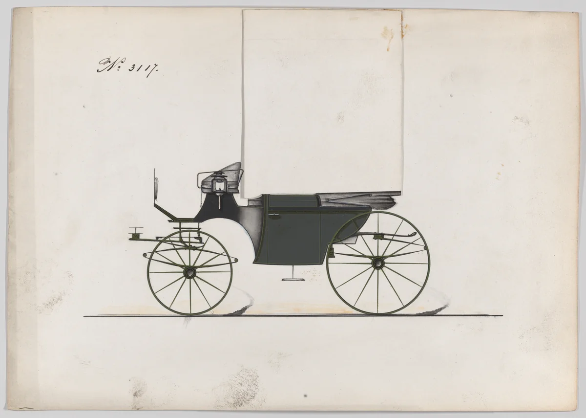 Design for Landaulet, no. 3117 by Brewster & Co., drawing, 1875