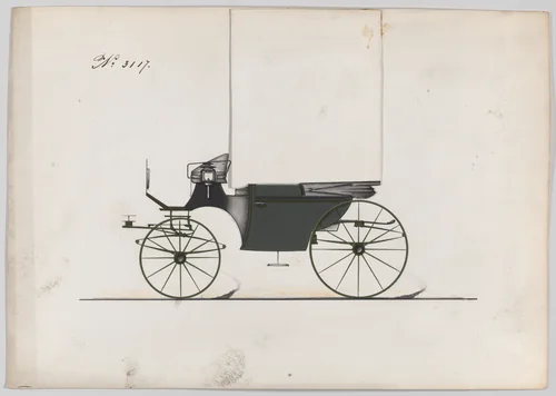 Design for Landaulet, no. 3117 by Brewster & Co., drawing, 1875
